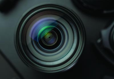 Close up of a camera lens