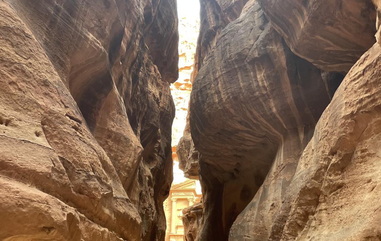Approaching the Treasury in Petra